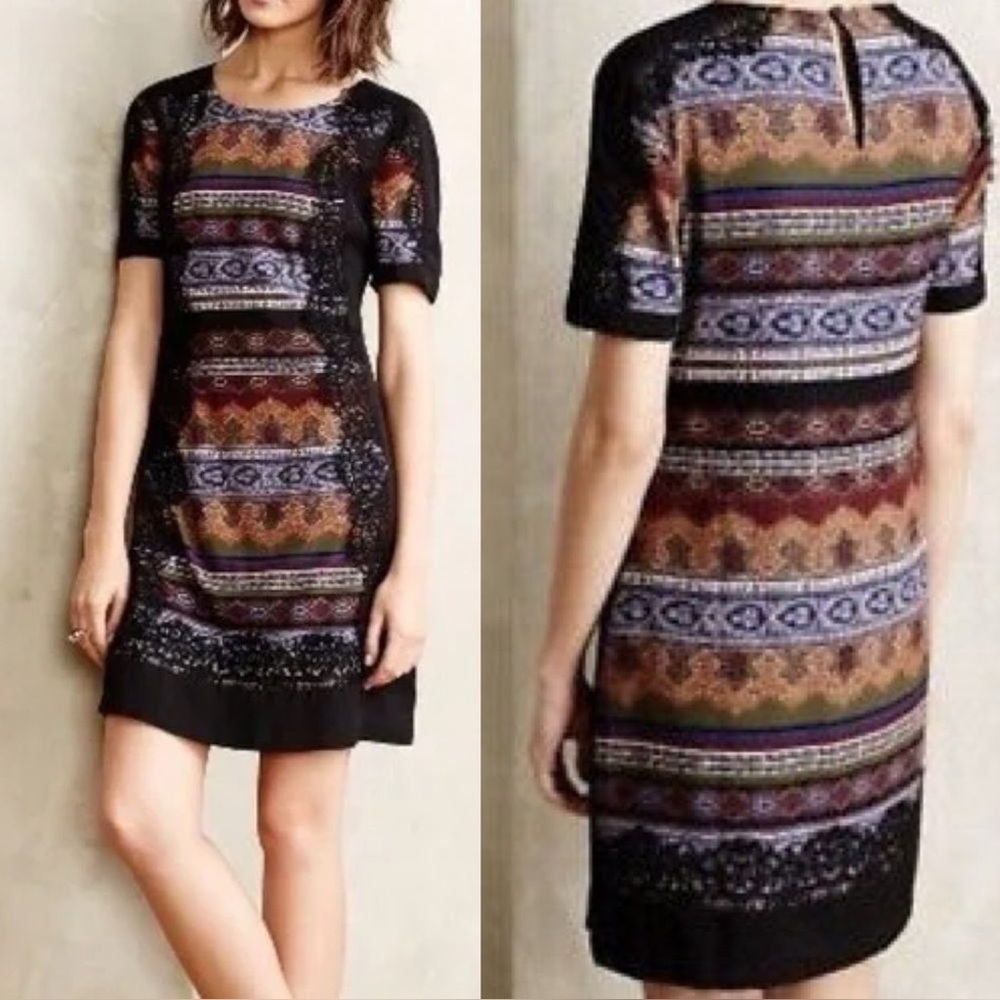 Ranna Gill Anthropologie Lace Frame Mini Dress